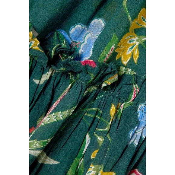 Cara Cara Millbrook Dress Green Pink Floral Size XS Mini Flouncy Chic Feminine - Picture 4 of 16